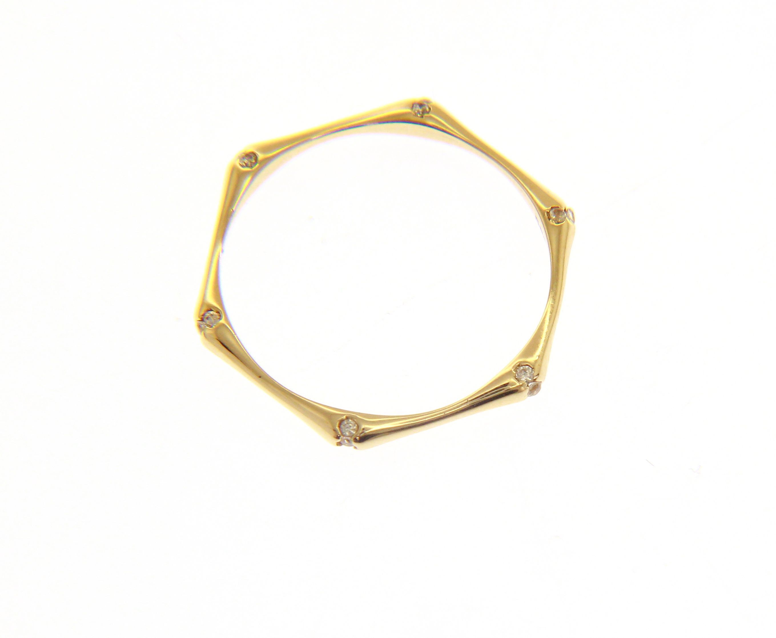 Polygon k14 gold ring with zirkon (S210314)